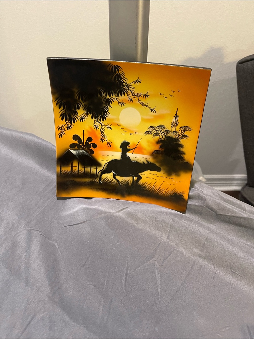 Golden Sunset Horse Rider Wall Art Panel
